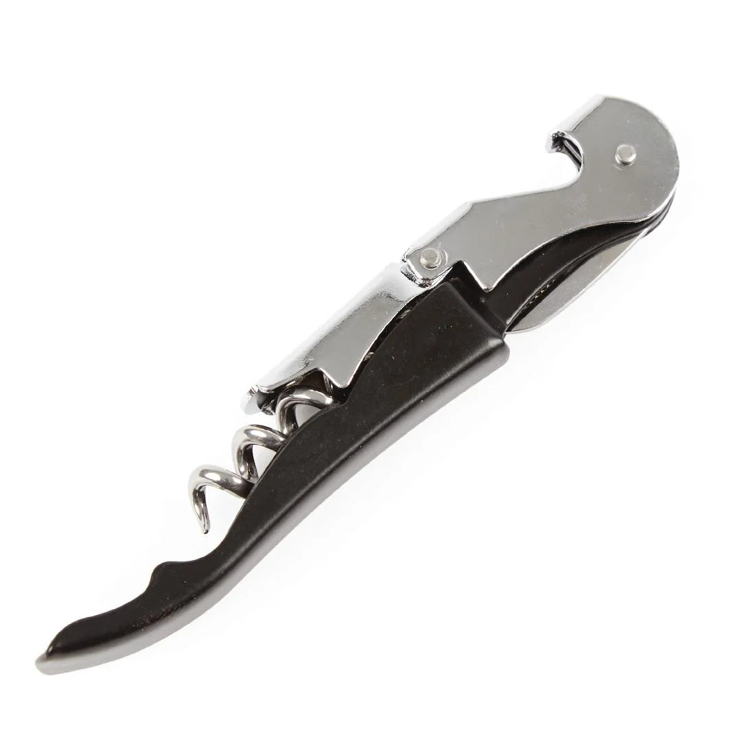 Cork Screw Wine Bottle Opener Professional Stainless Steel Metal Waiters Black