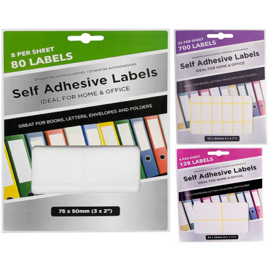 Self Adhesive Labels Postage Name Tags Sticky Stickers Sheets Home Office DiY