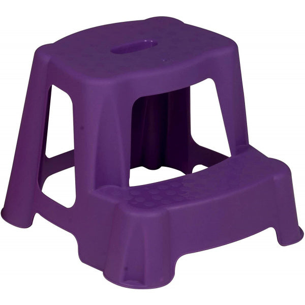 Double Step Stool Large Sturdy Plastic Home Garden Bathroom Support Max 45kg