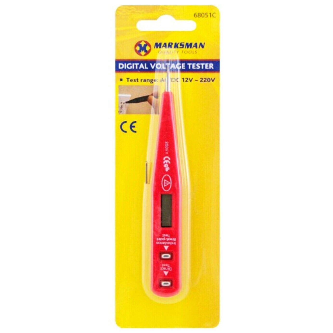 Voltage Digital Tester Screwdriver Electricians Test Marksman 12-220V Red