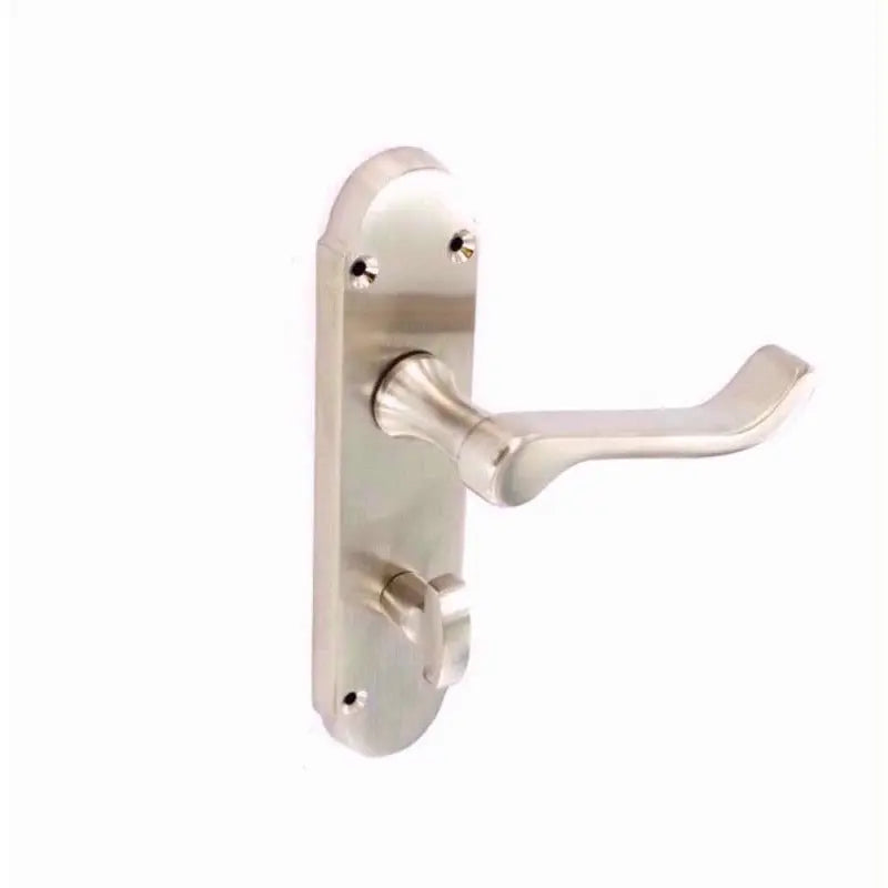 Bathroom Door Handles Shaped Brushed Nickel Plated with Latch Lock S2732 Deal For Any Occasion