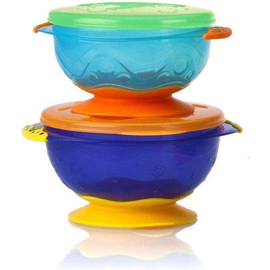 Nuby Stackable Suction Bowls Baby Feeding Food 6m+