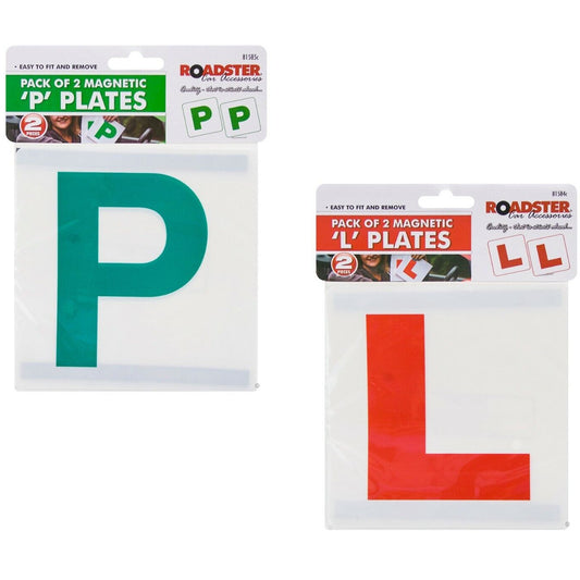 Learner Driver P + L Plate Magnetic Stickers Self Adhesive Learn Driving Car 2Pk
