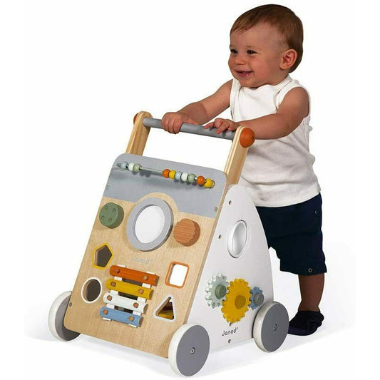Janod Baby Walker Musical Trolley Wooden Toy Sweet Cocoon Multi-Activity