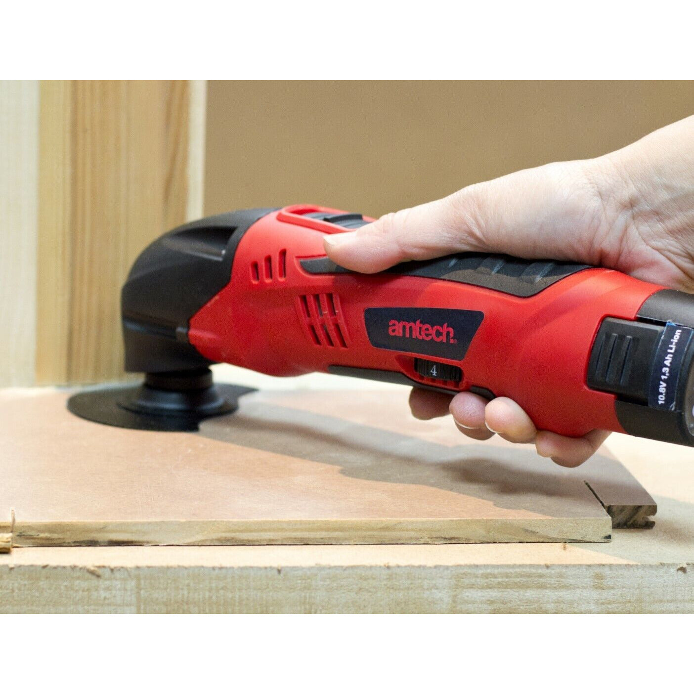Am-Tech Oscillating Sander Scraper Multi-Tool V6510 1.3 A Battery 230V Red
