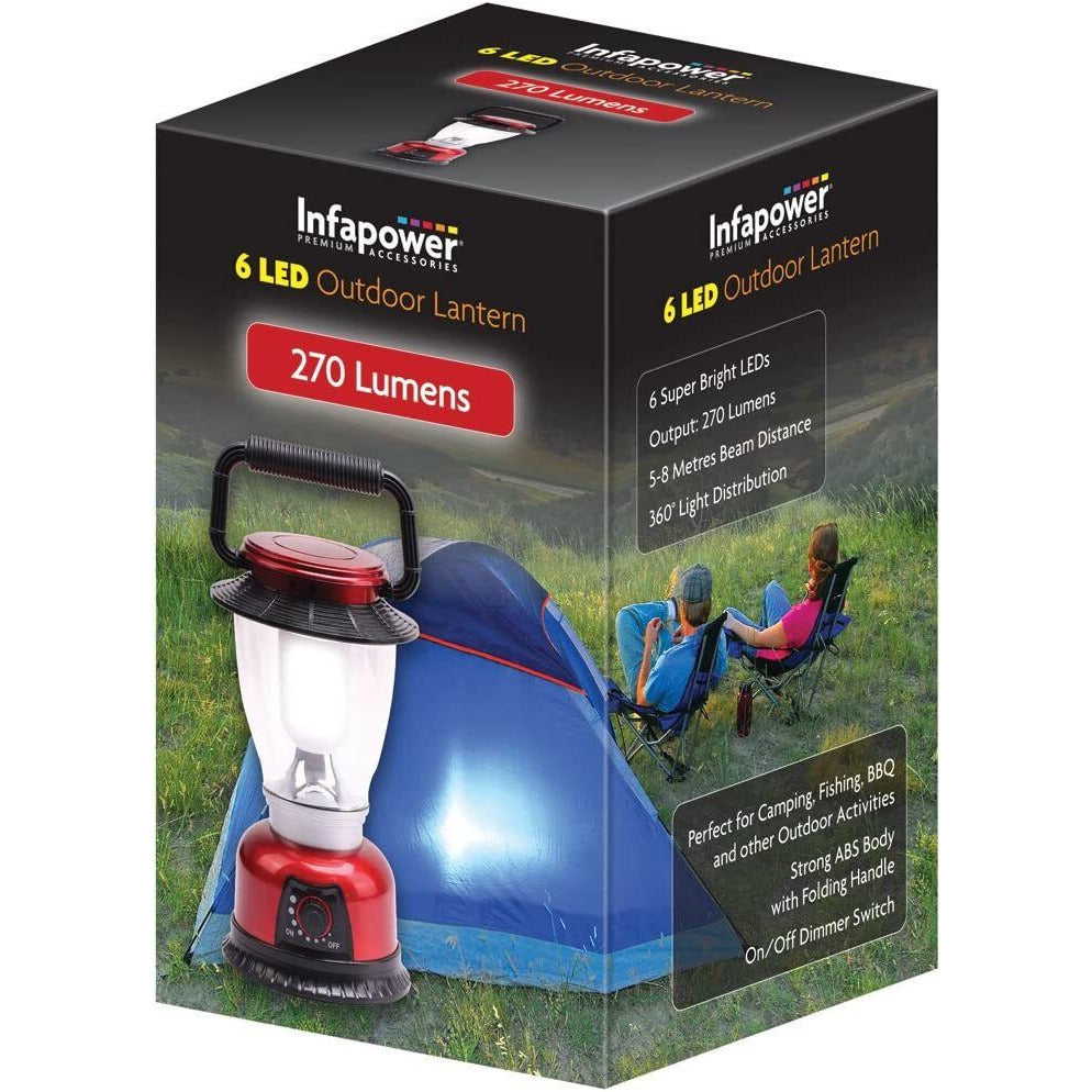 Infapower Outdoor Lantern 6 LED Camping BBQ Fishing Outdoor Lamp Light