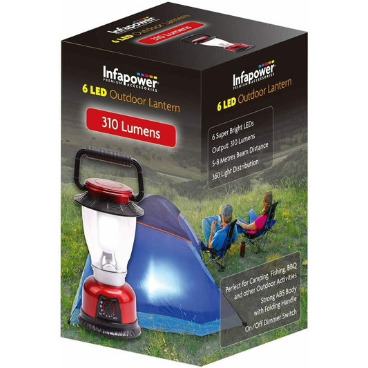 Infapower Outdoor Lantern 6 LED Camping BBQ Fishing Outdoor Lamp Light Large