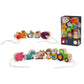 Janod Baby Toddler Wooden Beads Toys Train Animal Tractor Farm Toy Multicolor
