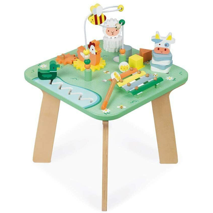 Janod Wooden Activity Table Multi Game Development and Musical Toy