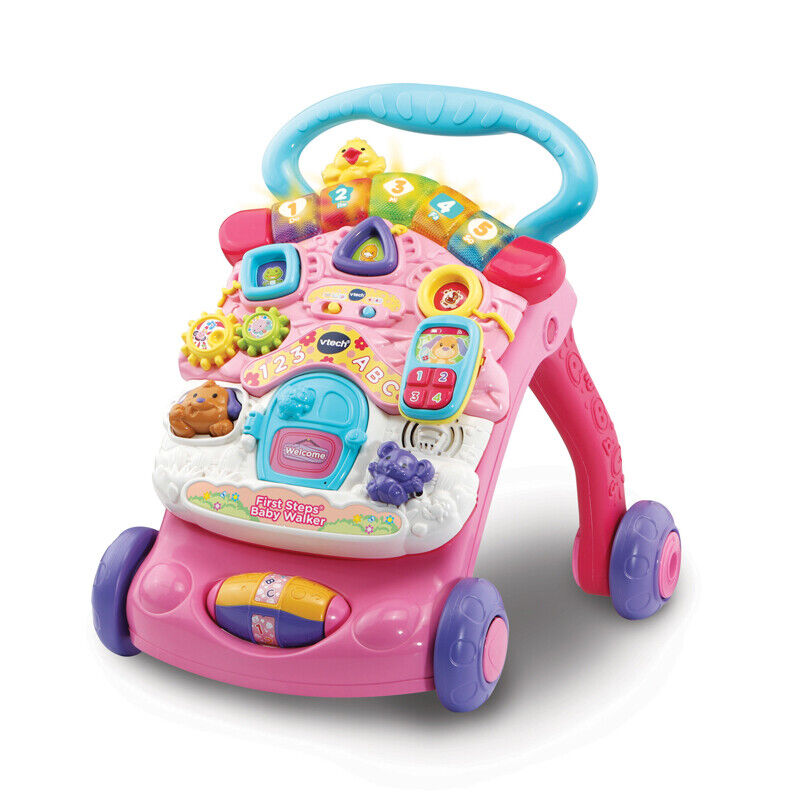 VTech First Steps® Baby Walker Pink Animal Characters 2-in-1 Walker Activity Toy