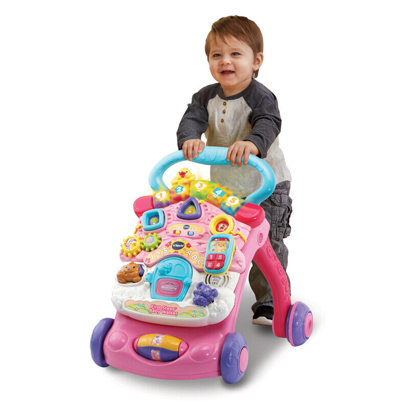 VTech First Steps® Baby Walker Pink Animal Characters 2-in-1 Walker Activity Toy