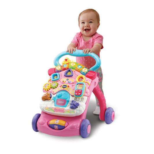 VTech First Steps® Baby Walker Pink Animal Characters 2-in-1 Walker Activity Toy