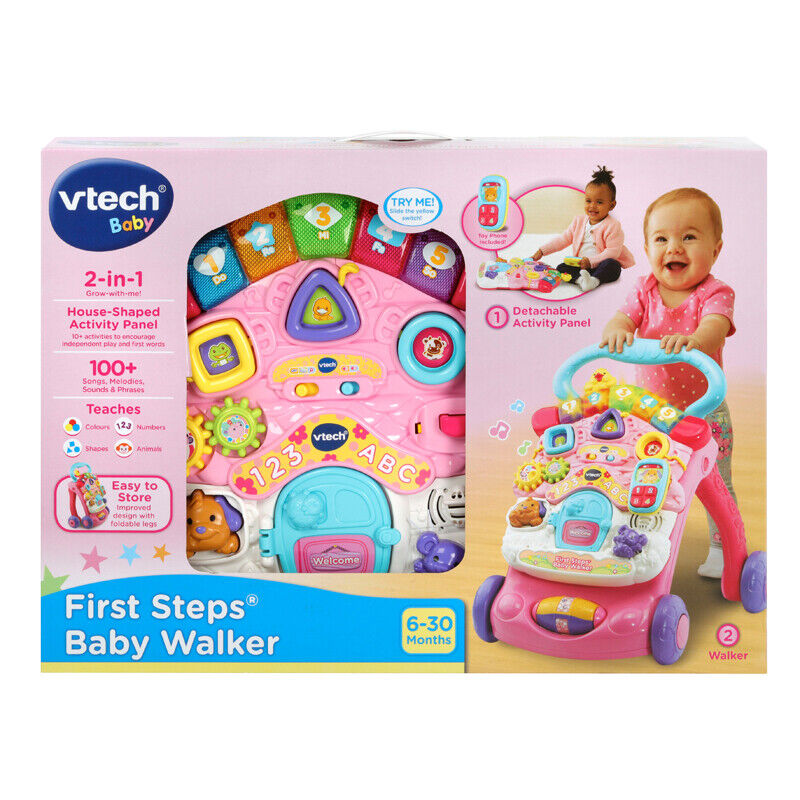 VTech First Steps® Baby Walker Pink Animal Characters 2-in-1 Walker Activity Toy
