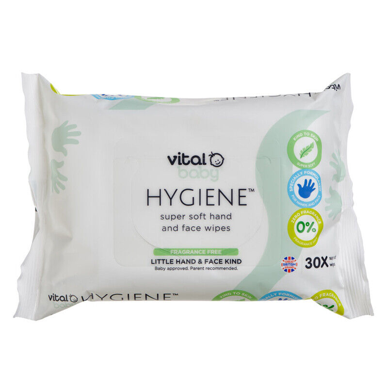 Vital Baby Hygiene Super Soft Hand & Face Wipes Fragrance Free