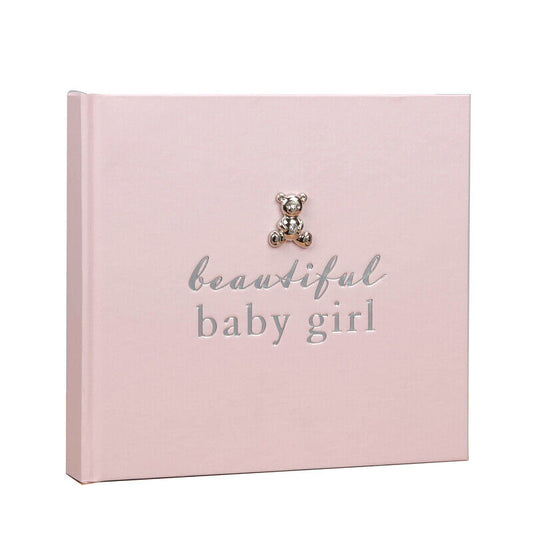 New Baby 50 6'x4' Photo Album with Teddy Attachment Beautiful Baby Girl