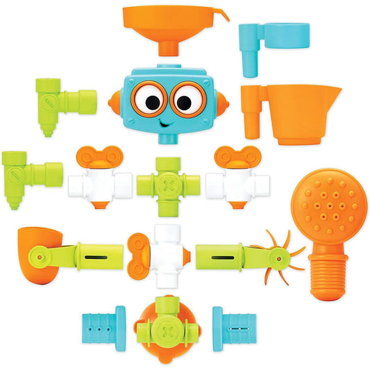 Infantino Bath Toy Sensory Plug & Play Plumber Set Fun Time Friend Building 10m+