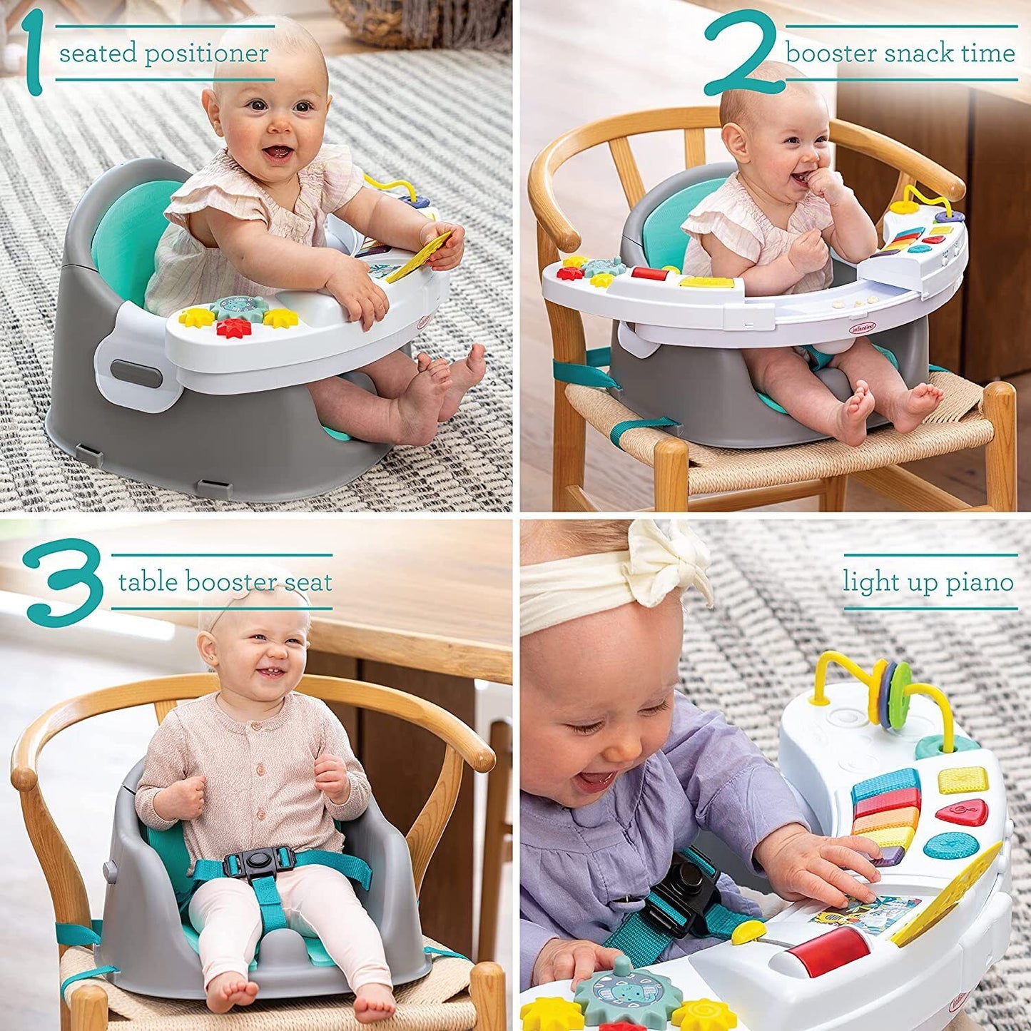 Infantino Music & Lights 3-in-1 Discovery Seat and Booster Infant Activity Toy