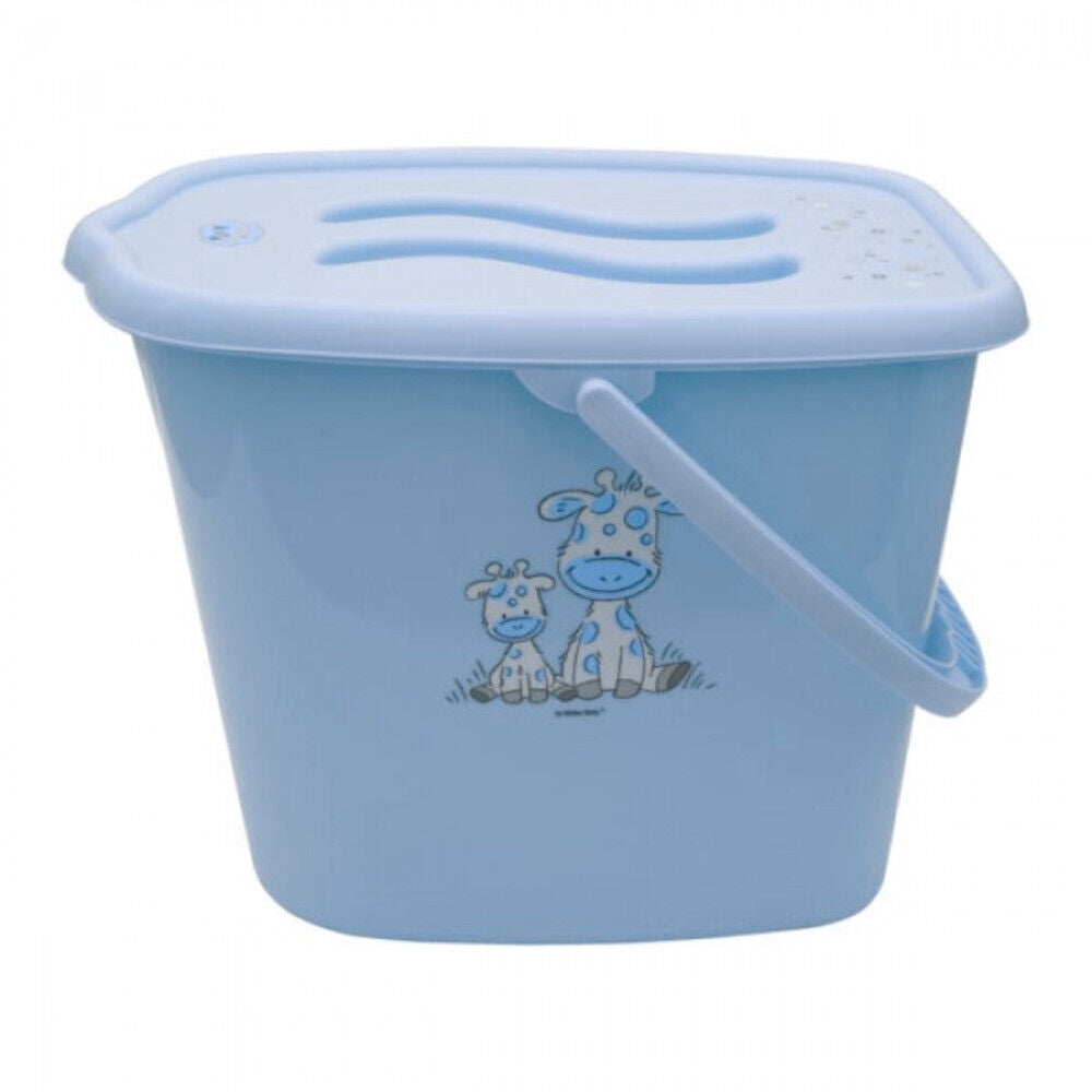 Nappy Changing Dispose Diapers Laundry Bin Pail Bucket + Lid 12L Blue Giraffe