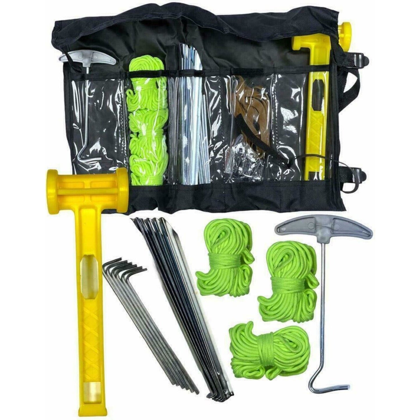 Camping Accessory Kit Tent Set Equipment Peg Guylines Runner Mallet