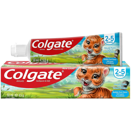 Colgate Toothpaste Toddler Kids Bubble Fruit Anticavity For 2-5 Years 50ml