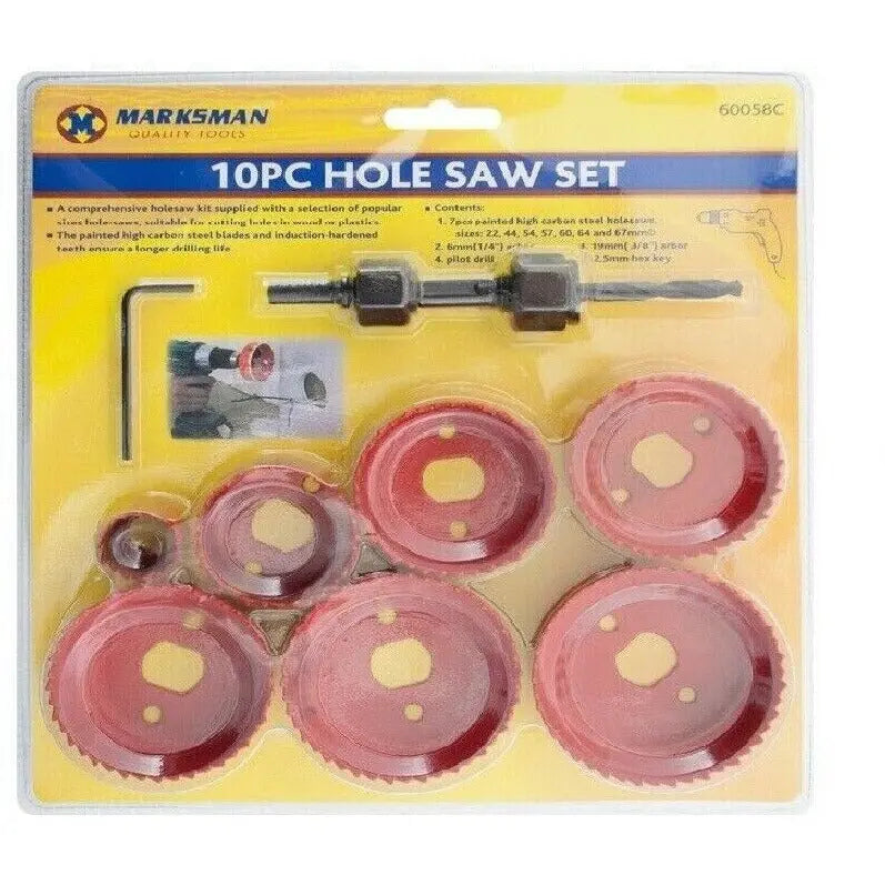 Holesaw Kit Circular Hole Saw Arbor Cutter Drill Cutting Case Kit Set 10pc Deal For Any Occasion