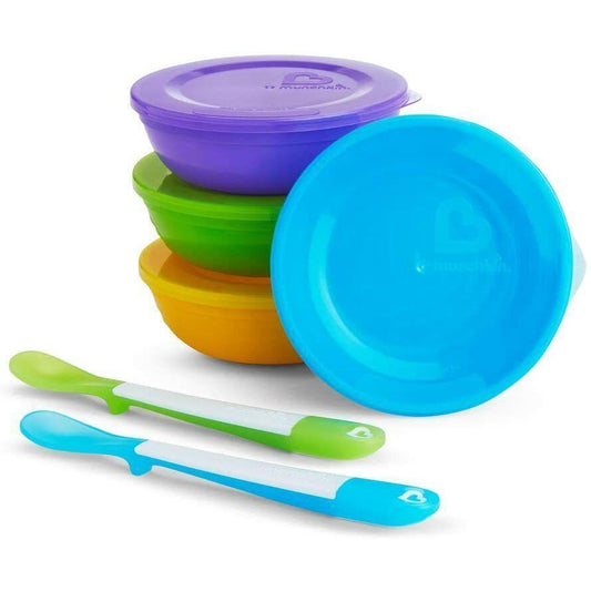 Munchkin Baby Feeding Dishes Food Bowls Weaning Love a Bowls 10Pk + 2 Spoons