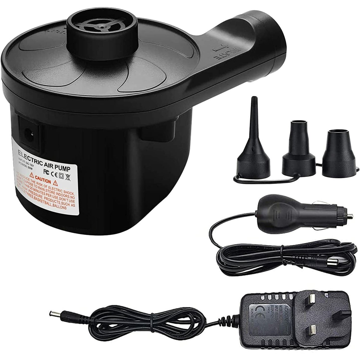 Electric Air Pump Inflator Inflatables Camping Bed Pool Toys Compressor 240v/12v