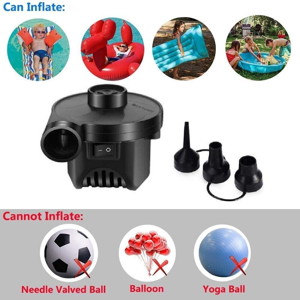 Electric Air Pump Inflator Inflatables Camping Bed Pool Toys Compressor 240v/12v