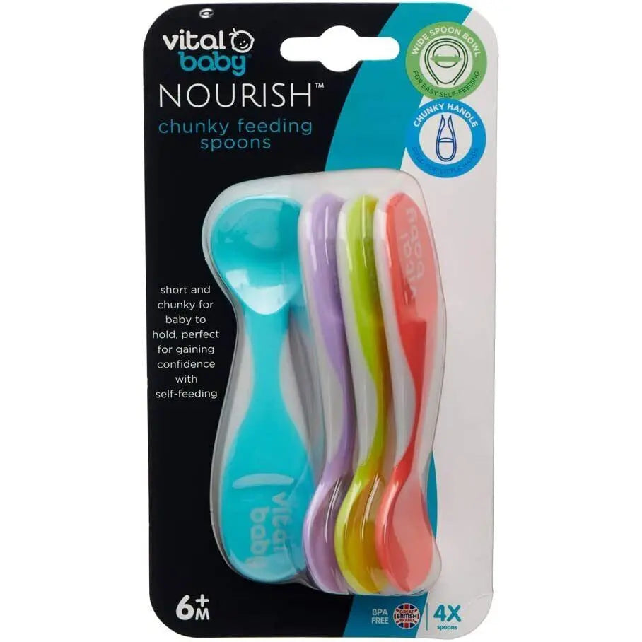 Vital Baby NOURISH Chunky Feeding Spoons 4Pk Deal For Any Occasion