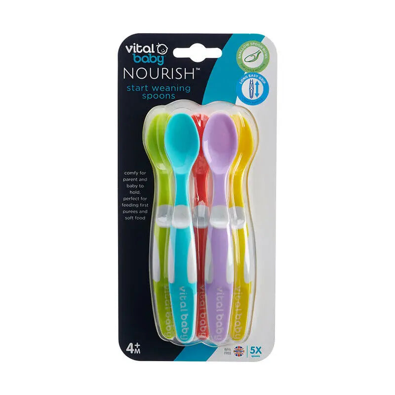 Vital Baby Nourish Start Weaning Spoons Flexible Soft Tips BPA Free 4M+ Deal For Any Occasion