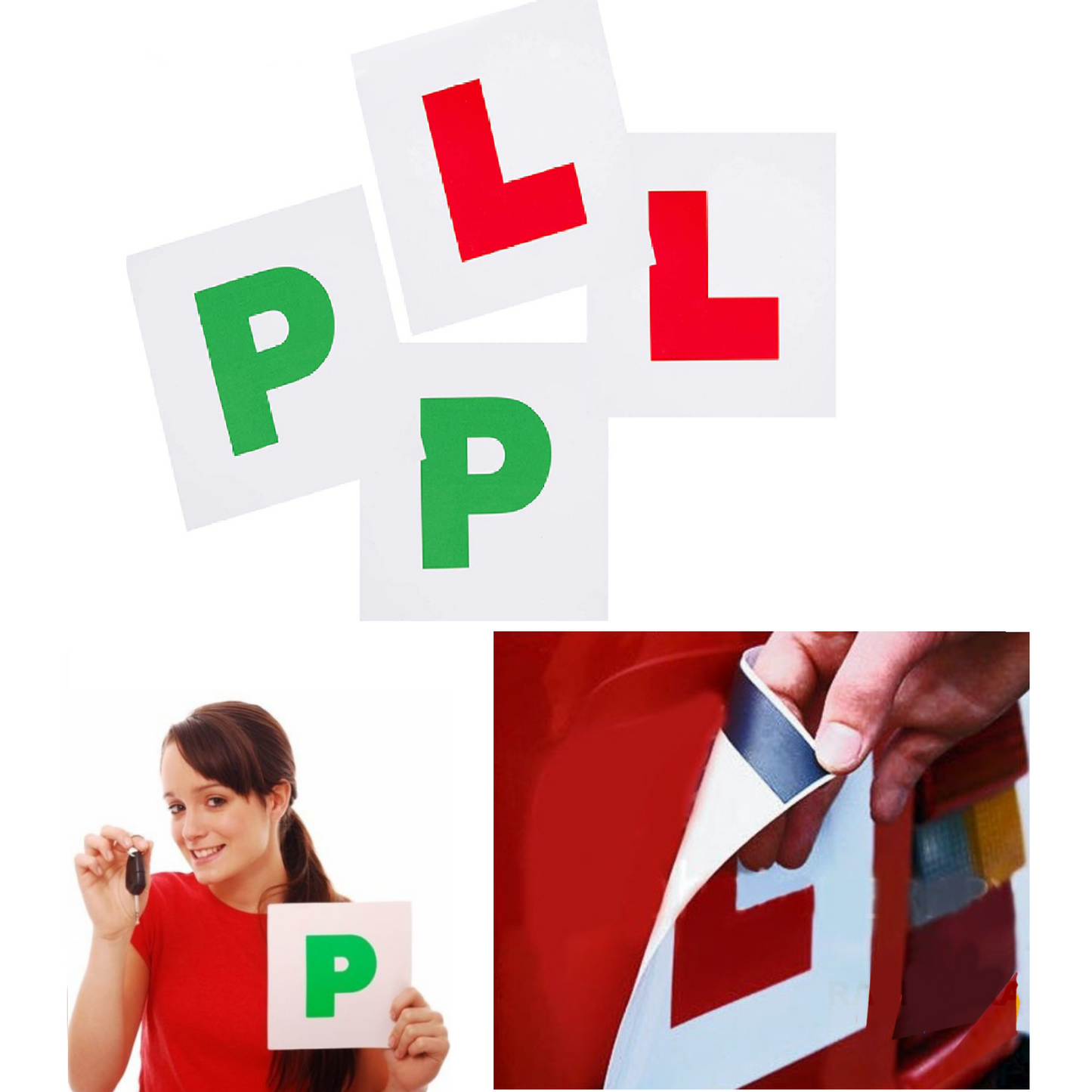Learner Driver L P Plate Magnetic Stickers Self Adhesive Learn Driving Car 2Pk