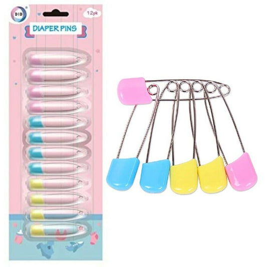 Newborn Nappy Diaper Pins Fasteners Large Coloured Heads Sewing Dry Cleaning