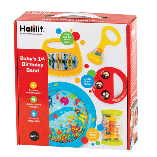 Halilit Baby Musical Instrument Band Gift Set Drum Bells First Birthday 12m+