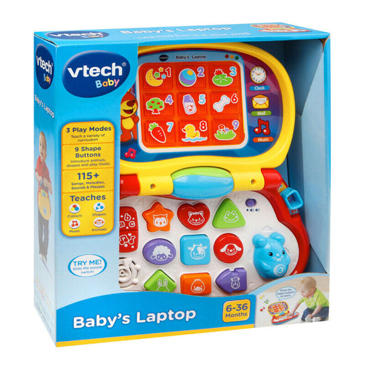 VTech Baby's Laptop Colourful Learning Roleplay Computer Toy Laptop for Kids