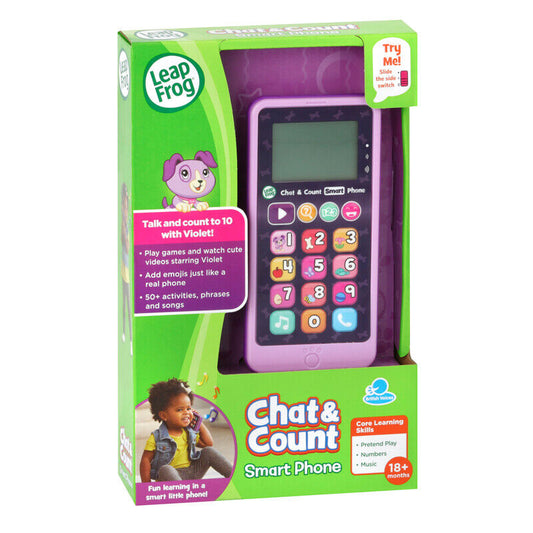 Leap Frog Chat & Count Smart Phone Violet Refresh Counting Numbers Toy for Kids