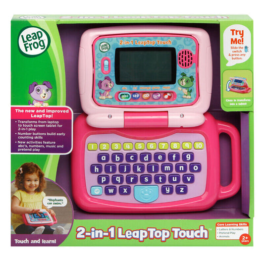 Leap Frog 2-in-1 LeapTop Touch Kids Laptop Letters Numbers Learning Table Pink