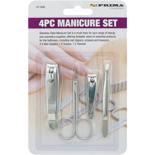 Nail Clipper Set Toe Tweezers Scissors Thick Cutters Chiropody Trimmer 4Pc