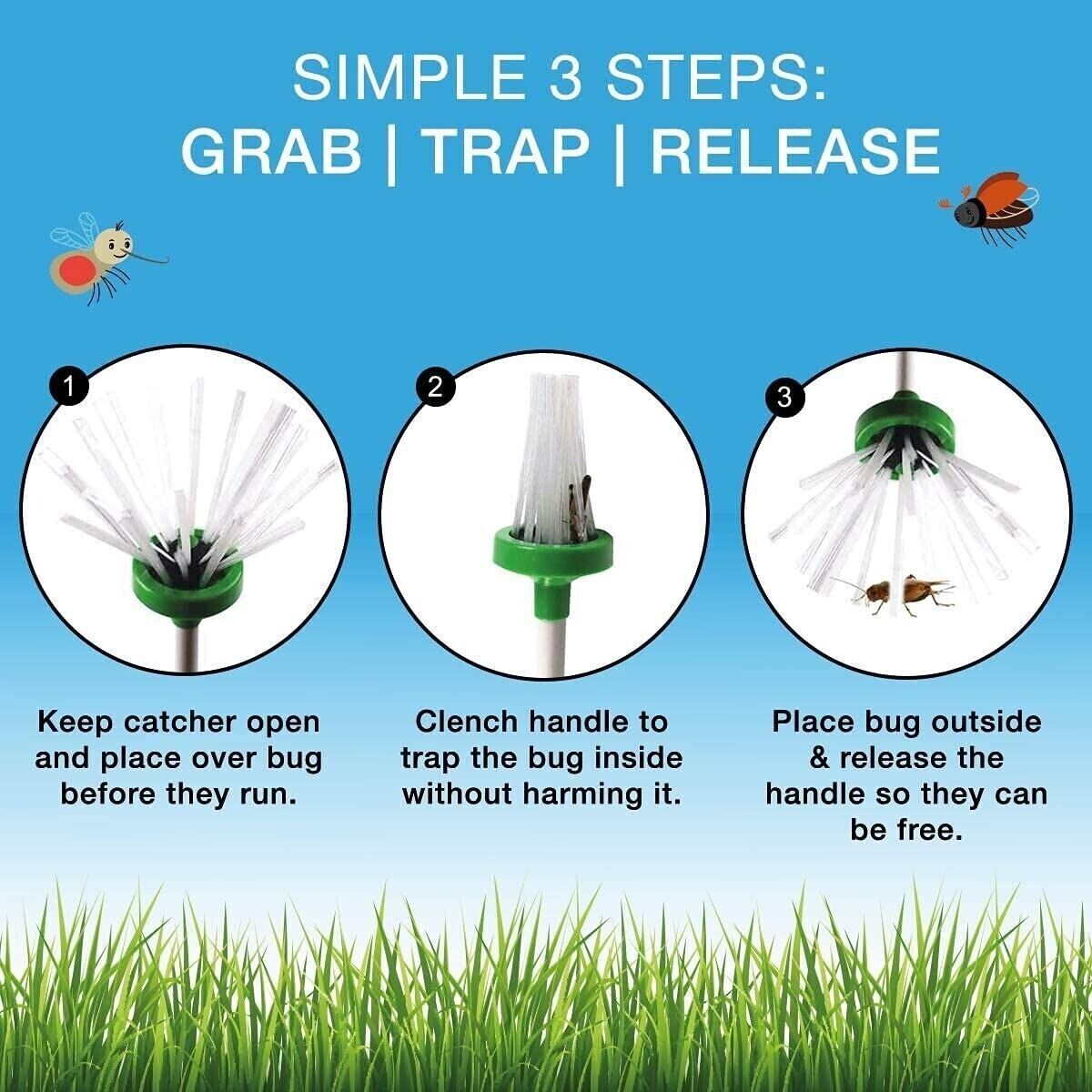 Spider Catcher Pest Trap Bug Insects Reach Home Grabber Tool 65cm