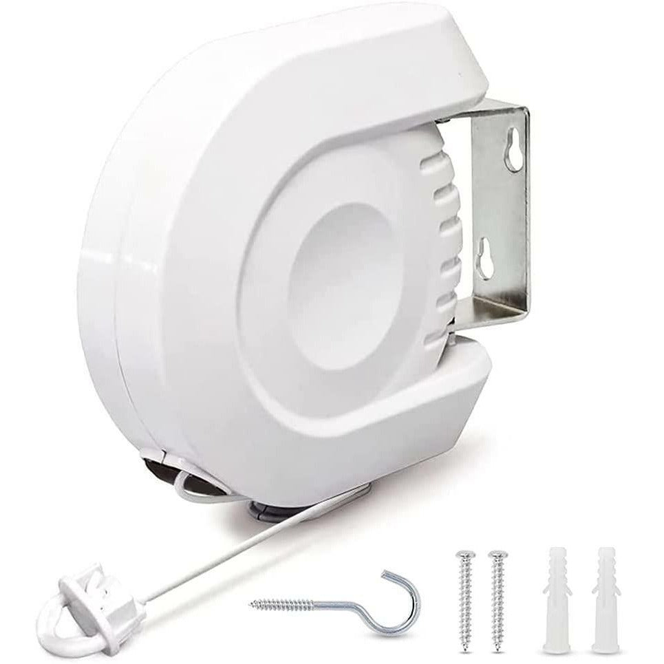 Retractable Clothes Reel Washing Line Wall Mounted Outdoor Drying 12m