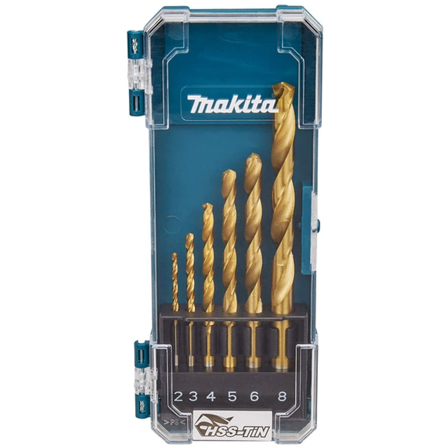 Makita Drill Bit D-72833 6 Piece HSS-TIN Eco Set For Metal 2mm To 8mm In Case