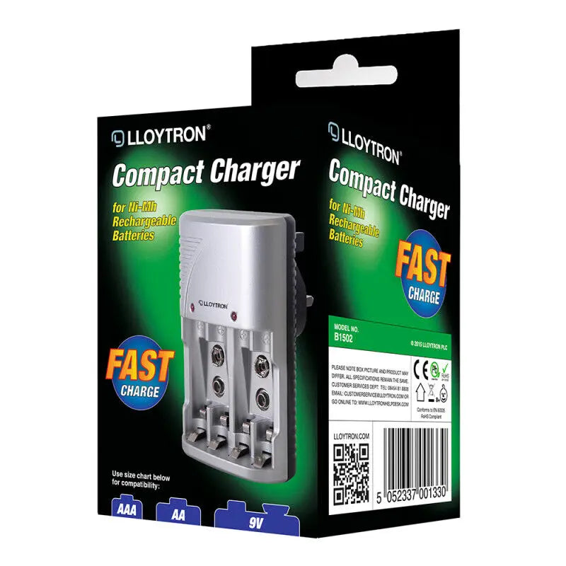 Lloytron Multi Battery Charger AA AAA 9V Universal Rechargeable Main Plug Deal For Any Occasion