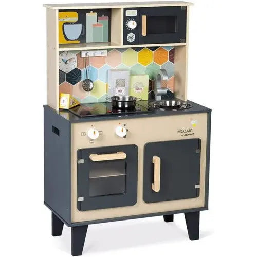 Janod Mozaic Big Cooker Wooden Play Kitchen with Accessories 3Years+ Deal For Any Occasion