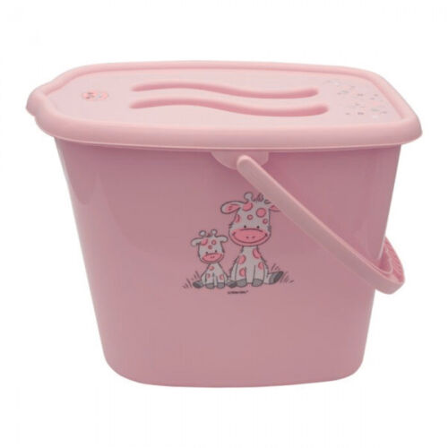 Nappy Changing Dispose Diapers Laundry Bin Pail Bucket + Lid 12L Pink Giraffe