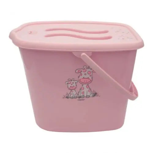 Nappy Changing Dispose Diapers Laundry Bin Pail Bucket + Lid 12L Pink Giraffe Deal For Any Occasion