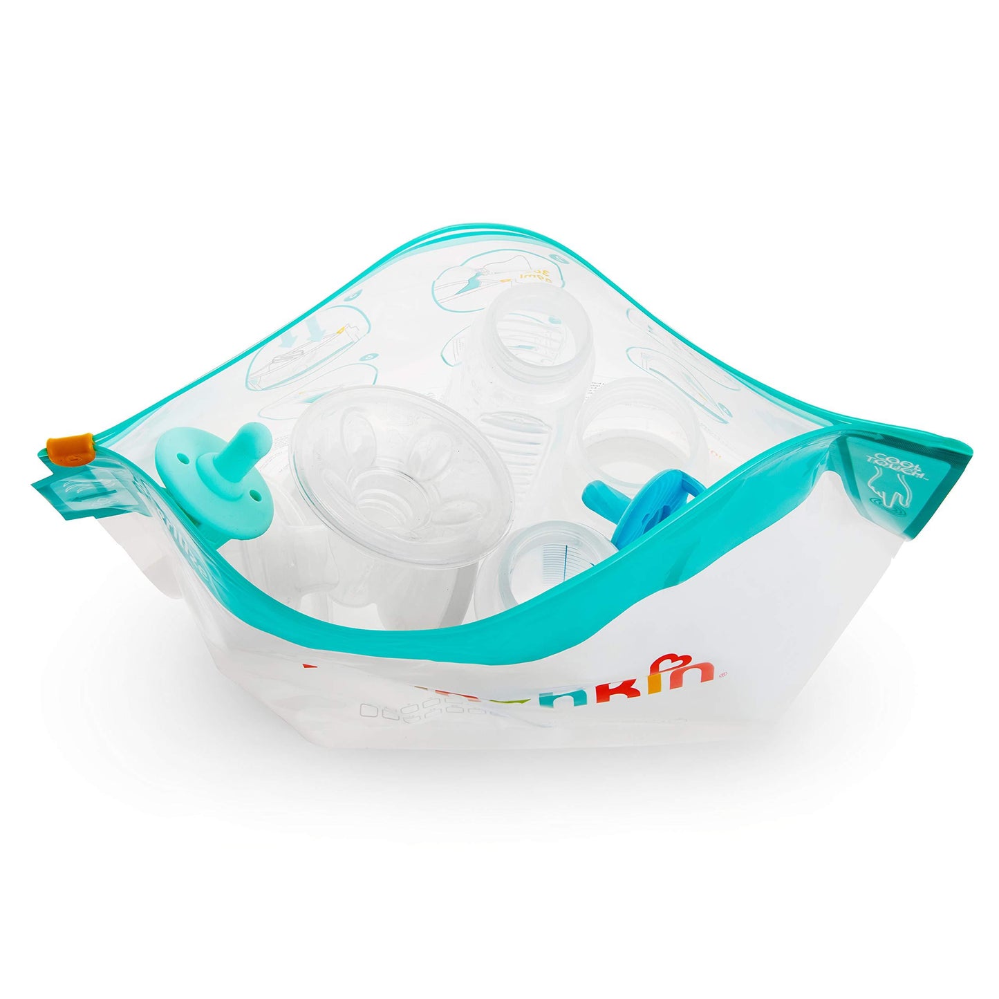 Munchkin Cool Touch Microwave Steriliser Bags, Baby Bottle Teat & Dummy Steriliser, 6 Reusable Cold Water Sterilising Unit Alternative, Baby Essentials, Newborn Essential Mini Travel