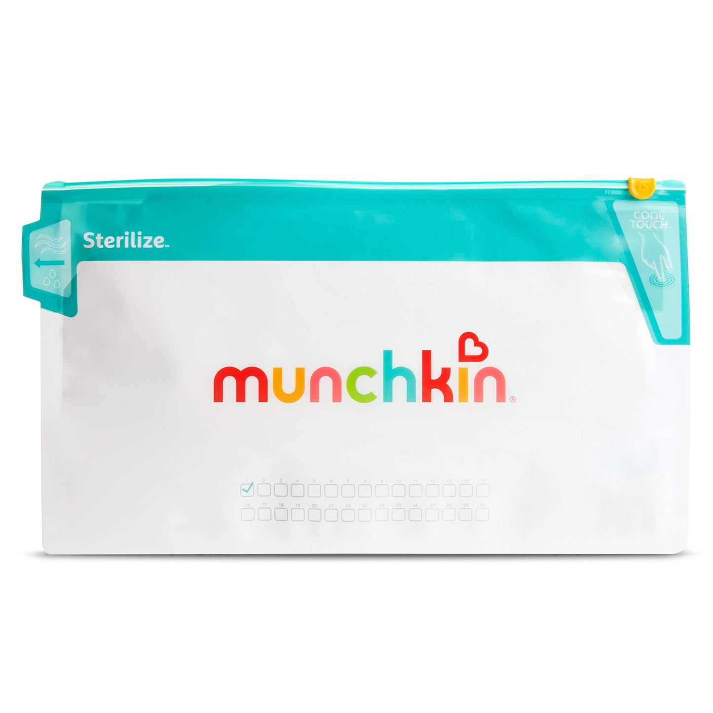 Munchkin Cool Touch Microwave Steriliser Bags, Baby Bottle Teat & Dummy Steriliser, 6 Reusable Cold Water Sterilising Unit Alternative, Baby Essentials, Newborn Essential Mini Travel