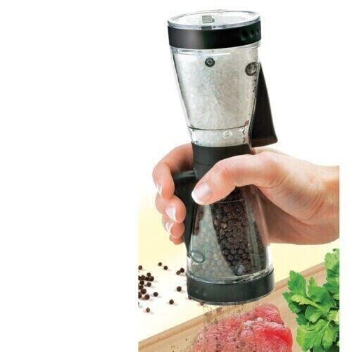 Grinder Mill Salt & Pepper Double Ended 2 in 1 Duo Dual Spice Black