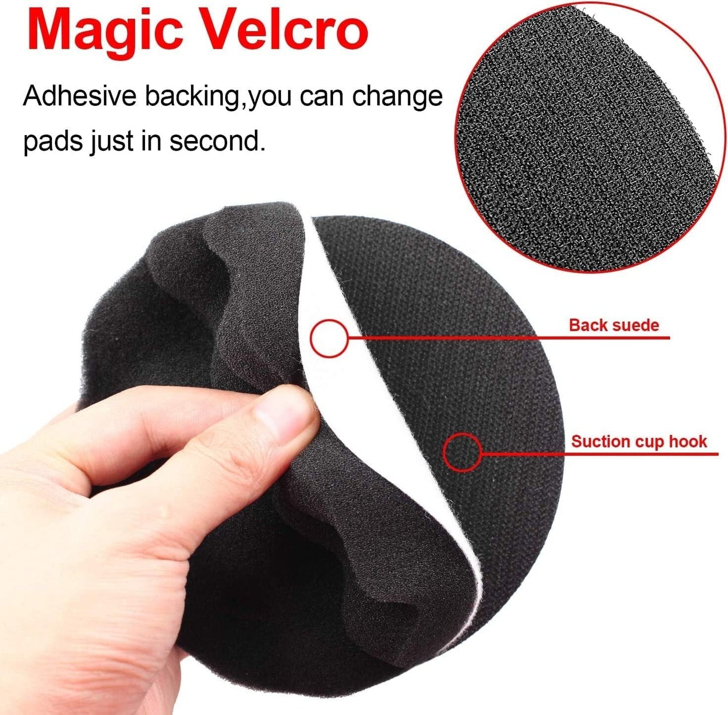 Car Wool Buffers Polishing Waxing Sponge Pads Kits M14 Drill Adapter-125mm 5inch