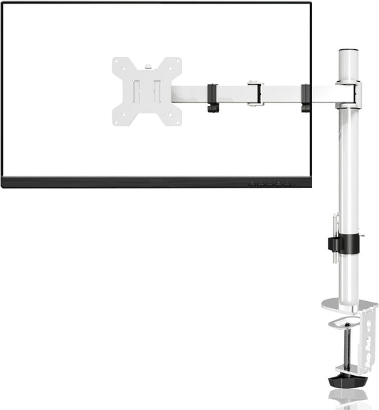 Single Monitor Arm Desk Mount for 13-27 inch LCD LED Screens Stand White