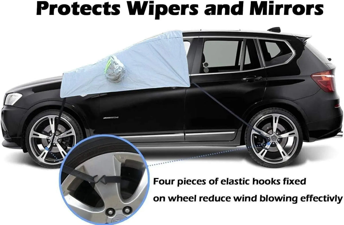 Car Cover Magnetic Snow Sun Protector Waterproof Windscreen Two Mirror Covers Unbranded